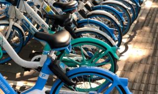 汽车被共享单车包围